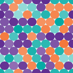 Bright colorful vector seamless pattern with circles.  Abstract geometrical background. 