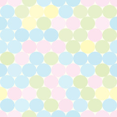 Soft colored seamless pattern with circles.  Abstract geometrical background. 