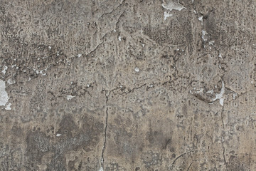 Old grey stucco wall with cracked plaster. Background texture