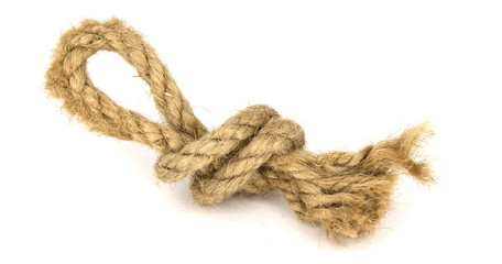 Knot with a loop from a thick rough rope