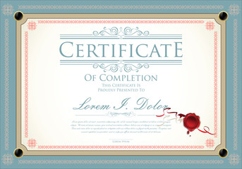 Certificate, Diploma of completion