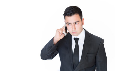 Young Turkish Businessman talking on the phone, listening