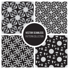 Vector Seamless Black and White Pattern Collection