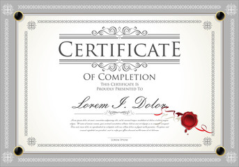 Certificate, Diploma of completion
