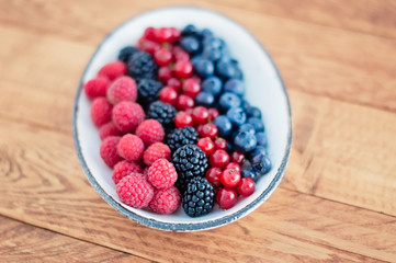 Assortment of Berries on an Oval Plate