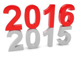 2015-2016 change new year 2016 isolated