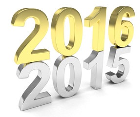 2015-2016 change new year 2016 isolated
