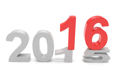 2015-2016 change new year 2016 isolated