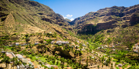 Fototapeta na wymiar Los Descansaderos in the Valle Gran Rey at La Gomera, Canary Islands