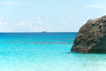 Fototapeta premium blue sky with sea and rock