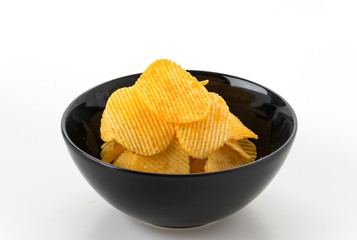 potato chips on white background