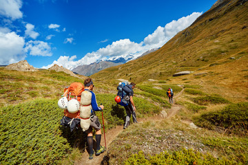 hikers in the mountains