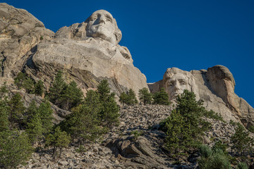 Carvings of four presidents at Mount Rushmore near Rapid City, South Dakota