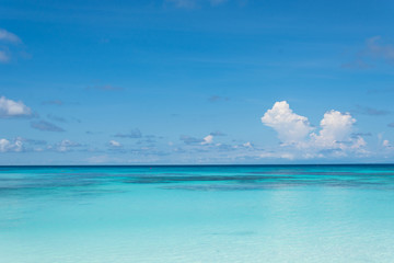blue sky and water of ocean