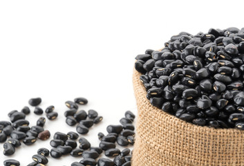 black beans on white background