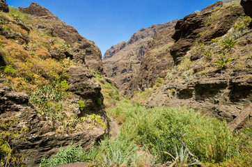 Scenic view of Masca canyon in Tenerife, Canary islands, Spain.