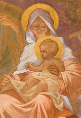Fototapety  Bańska Bela - fresk Świętej Rodziny w kościele św. Jana Ewangelisty