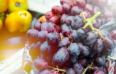 red grape in market , selective focus