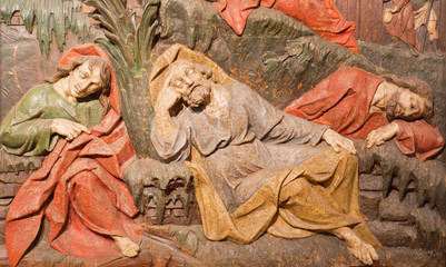 Banska Stiavnica - relief of the dormant apostles in Gethsemane