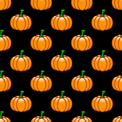 seamless halloween pattern with orange pumpkins