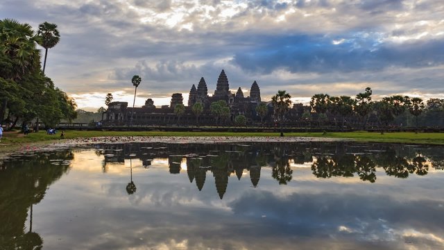Angkor Wat Temple time lapse when sunrise - Siem Reap - Cambodia