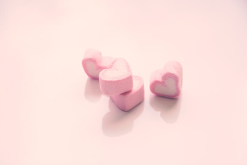 Heart shape pink candy