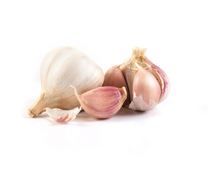 garlic on white background