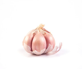 garlic on white background
