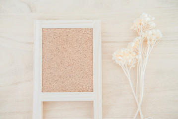 Fototapeta premium Wood cork board on wood texture background