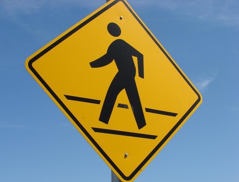 Yellow Pedestrian Sign