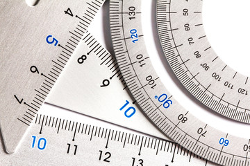 close up a part of silver precision measurement tool
