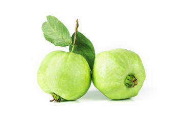 Fresh green Guava fruit  on white background