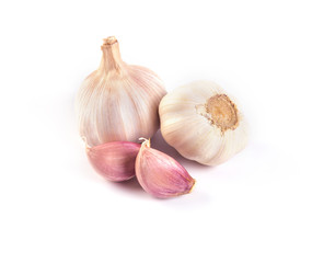 garlic on white background