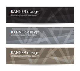 A set of modern vector banners with polygonal background,vector background