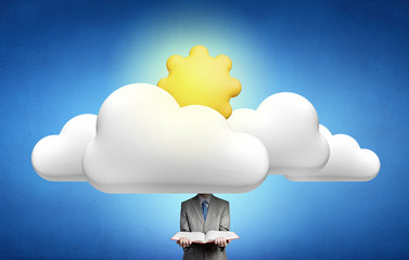 With one's head in clouds