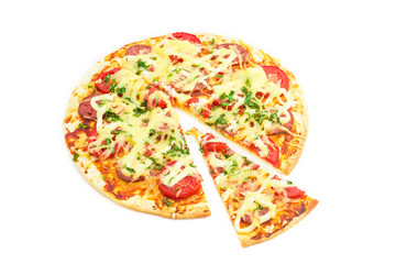 Pizza on a light background