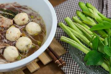 Tasty pork noodles Thailand