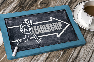 leadership concept on blackboard