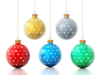 Multi-colored Christmas baubles
