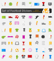 Set of football stickers