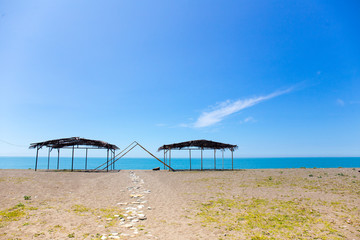 Sea beach with canopy