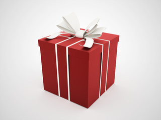 Christmas present with ribbon rendered