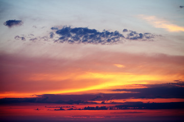 Sunset sky over the lake