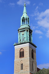 known in German as the Marienkirche, located in central Berlin, near Alexanderplatz 