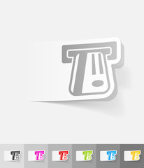 realistic design element. ATM with bank card