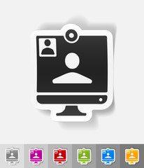 realistic design element. video call