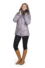 Young woman in short coat