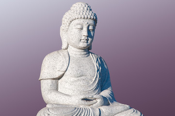 Stone statue of Buddha isolated