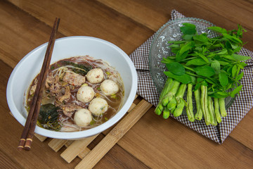 Tasty pork noodles Thailand