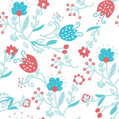 Floral seamless pattern for textile - simple cute design